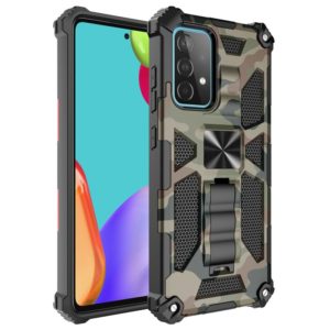 For Samsung Galaxy A32 4G Camouflage Armor Shockproof TPU + PC Magnetic Protective Case with Holder(Army Green) (OEM)