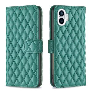 For Nothing Phone 1 Diamond Lattice Wallet Leather Flip Phone Case(Green) (OEM)