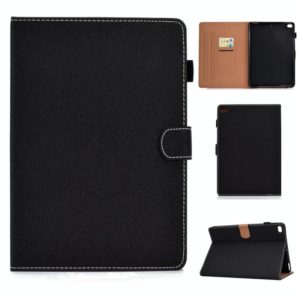 For iPad Air / iPad Air 2 / iPad 9.7 (2018 & 2017) Solid Color Tablet PC Universal Magnetic Horizontal Flip Leather Case with Card Slots & Holder(Black) (OEM)