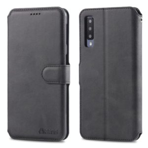 For Galaxy A70 / A7 2019 AZNS Calf Texture Magnetic Horizontal Flip PU Leather Case with Holder & Card Slots & Photo Frame(Black) (AZNS) (OEM)