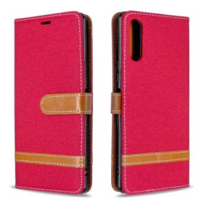 For Sony Xperia L4 Color Matching Denim Texture Horizontal Flip Leather Case with Holder & Card Slots & Wallet & Lanyard(Red) (OEM)