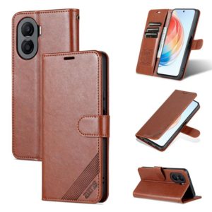 For Honor X40i AZNS Sheepskin Texture Flip Leather Phone Case(Brown) (AZNS) (OEM)
