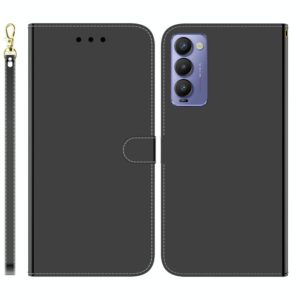 For Tecno Camon 18 / 18P Imitated Mirror Surface Horizontal Flip Leather Phone Case(Black) (OEM)