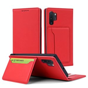 For Samsung Galaxy Note10+ Strong Magnetism Liquid Feel Horizontal Flip Leather Case with Holder & Card Slots & Wallet(Red) (OEM)