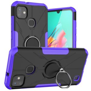 For Infinix Smart HD 2021 Armor Bear Shockproof PC + TPU Protective Case with Ring Holder(Purple) (OEM)
