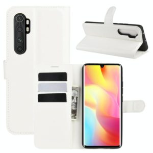 For Xiaomi Mi Note 10 Lite Litchi Texture Horizontal Flip Protective Case with Holder & Card Slots & Wallet(White) (OEM)