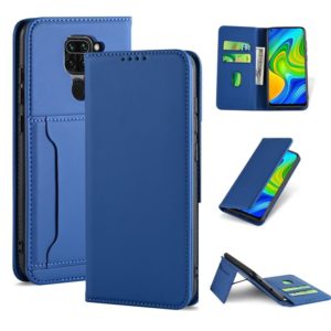 For Xiaomi Redmi 10X 4G Strong Magnetism Shockproof Horizontal Flip Liquid Feel Leather Case with Holder & Card Slots & Wallet(Blue) (OEM)