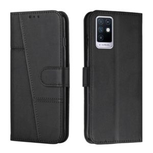 For Infinix Note 10 Stitching Calf Texture Buckle Leather Phone Case(Black) (OEM)