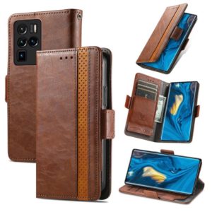 For ZTE Nubia Z30 Pro CaseNeo Business Splicing Dual Magnetic Buckle Horizontal Flip PU Leather Case with Holder & Card Slots & Wallet(Brown) (OEM)