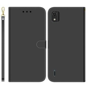 For Nokia C2 2nd Edition Imitated Mirror Surface Horizontal Flip Leather Phone Case(Black) (OEM)