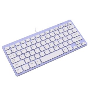 K1000 87 Keys Thin Wire Small Keyboard Multimedia Mini Keyboard(Purple) (OEM)