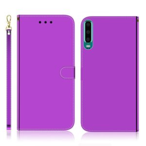 For Huawei P30 Imitated Mirror Surface Horizontal Flip Leather Case with Holder & Card Slots & Wallet & Lanyard(Purple) (OEM)