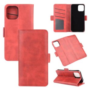 For iPhone 12 / 12 Pro Dual-side Magnetic Buckle Horizontal Flip Leather Case with Holder & Card Slots & Wallet(Red) (OEM)