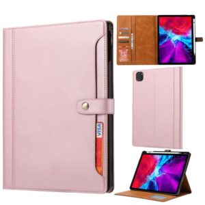 Calf Texture Double Fold Clasp Horizontal Flip Leather Case with Photo Frame & Holder & Card Slots & Wallet For iPad Air 2022 / 2020 10.9(Rose Gold) (OEM)
