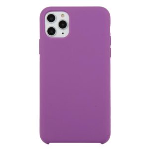 For iPhone 11 Pro Max Solid Color Solid Silicone Shockproof Case(Purple) (OEM)