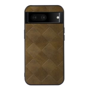 For Google Pixel 7 5G Weave Plaid PU Phone Case(Green) (OEM)