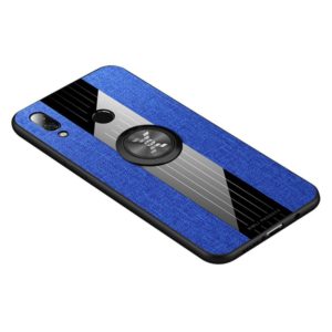 For Huawei nova 3e XINLI Stitching Cloth Textue Shockproof TPU Protective Case with Ring Holder(Blue) (XINLI) (OEM)