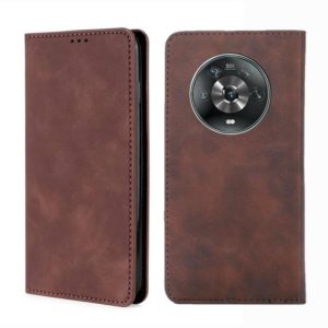 For Honor Magic4 Skin Feel Magnetic Horizontal Flip Leather Phone Case(Dark Brown) (OEM)