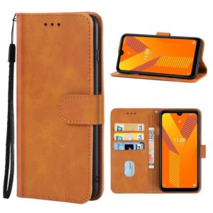 Leather Phone Case For Wiko Y62 Plus(Brown) (OEM)
