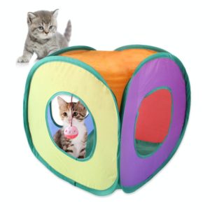 B18210 Square Cat Tunnel Can Storage Folding Cat Channel(Rainbow) (OEM)