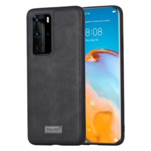 For Huawei P40 Pro SULADA Shockproof TPU + Handmade Leather Protective Case(Black) (SULADA) (OEM)