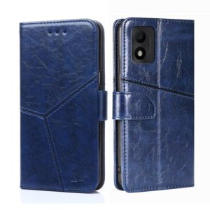For TCL 303 Geometric Stitching Horizontal Flip Leather Phone Case(Blue) (OEM)