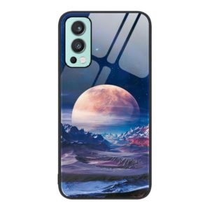 For OnePlus Nord 2 5G Colorful Painted Glass Phone Case(Moon Hill) (OEM)