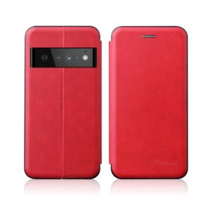 For Google Pixel 6 Integrated Voltage Retro Texture Magnetic Leather Case with Card Slot & Holder(Red) (OEM)