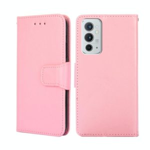 For OnePlus 9RT 5G Crystal Texture Leather Phone Case(Pink) (OEM)