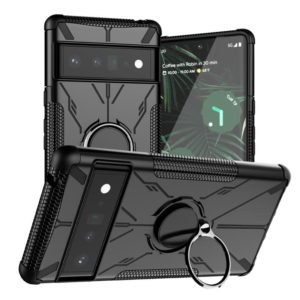 For Google Pixel 6 Pro Armor Bear Shockproof PC + TPU Phone Case with Ring Holder(Black) (OEM)