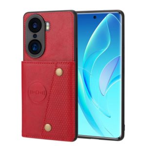 For Honor 60 Pro Double Buckle PU + TPU Shockproof Magnetic Phone Case(Red) (OEM)