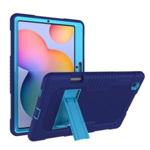 Contrast Color Robot Shockproof Silicone + PC Protective Case with Holder For Samsung Galaxy Tab S6 Lite P610(Navy Blue) (OEM)