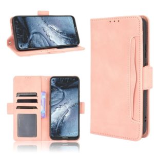 For Nokia 7.3 Skin Feel Calf Pattern Horizontal Flip Leather Case with Holder & Card Slots & Photo Frame(Pink) (OEM)
