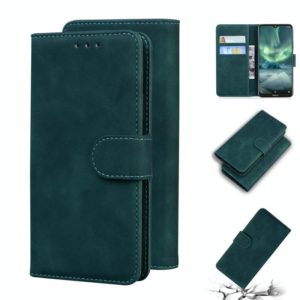 For Nokia 6.2 / 7.2 Skin Feel Pure Color Flip Leather Phone Case(Green) (OEM)