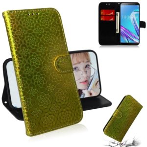 For Zenfone Max Pro (M1) ZB601KL Solid Color Colorful Magnetic Buckle Horizontal Flip PU Leather Case with Holder & Card Slots & Wallet & Lanyard(Gold) (OEM)
