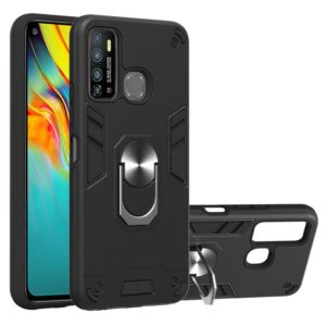 For Infinix X656 / Hot 9 / X655 Armour Series PC + TPU Protective Case with Ring Holder(Black) (idewei) (OEM)