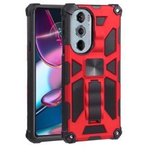 For Motorola Edge 30 Pro Shockproof TPU + PC Magnetic Protective Phone Case with Holder(Red) (OEM)