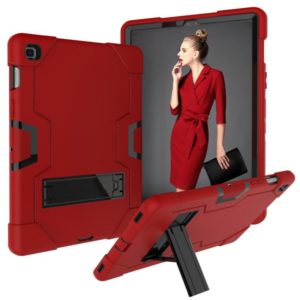 For Galaxy Tab S5e T720 Contrast Color Silicone + PC Combination Case with Holder(Red + Black) (OEM)