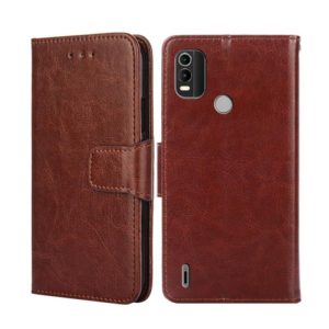 For Nokia C21 Plus Crystal Texture Leather Phone Case(Brown) (OEM)