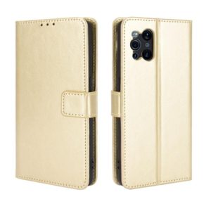 For OPPO Find X3 / Find X3 Pro Retro Crazy Horse Texture Horizontal Flip Leather Case with Holder & Card Slots & Lanyard(Gold) (OEM)