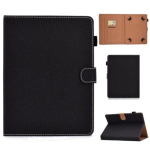 For 7 inch Solid Color Tablet PC Universal Magnetic Horizontal Flip Leather Case with Card Slots & Holder(Black) (OEM)