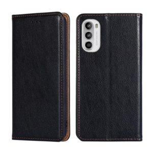 For Motorola Moto G52 4G / G82 5G Gloss Oil Solid Color Magnetic Leather Phone Case(Black) (OEM)