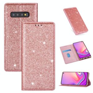 For Samsung Galaxy S10e Ultrathin Glitter Magnetic Horizontal Flip Leather Case with Holder & Card Slots(Rose Gold) (OEM)