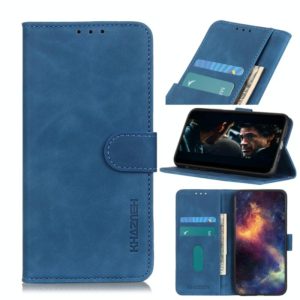 For Samsung Galaxy S20 FE 5G / S20 Fan Edition / S20 Lite KHAZNEH Retro Texture PU + TPU Horizontal Flip Leather Case with Holder & Card Slots & Wallet(Blue) (OEM)