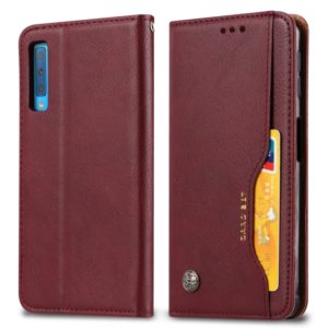 Knead Skin Texture Horizontal Flip Leather Case for Galaxy A50 , with Photo Frame & Holder & Card Slots & Wallet(Wine Red) (OEM)