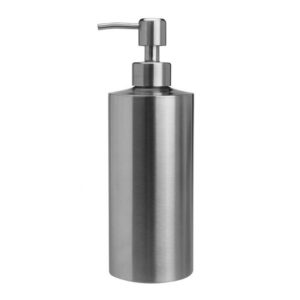 Stainless Steel Soap Dispenser Cylindrical Straight Emulsion Bottle, Specification:550ml (OEM)