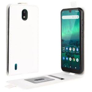 For Nokia 1.3 R64 Texture Single Vertical Flip Leather Protective Case with Card Slots & Photo Frame(White) (OEM)