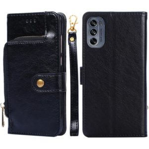 For Motorola Moto G62 5G Zipper Bag Leather Phone Case(Black) (OEM)