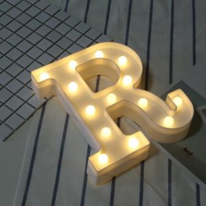 Alphabet R English Letter Shape Decorative Light, Dry Battery Powered Warm White Standing Hanging LED Holiday Light (OEM)