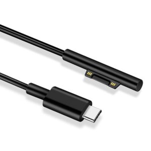 Surface Pro 7 / 6 / 5 to USB-C / Type-C Male Interfaces Power Adapter Charger Cable for Microsoft Surface Pro 7 / 6 / 5 / 4 / 3 / Microsoft Surface Go(Black) (OEM)
